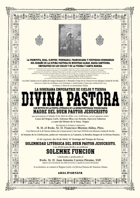 pastora de santa marina - fiesta de la madre del buen pastor - 25 y 26 abril