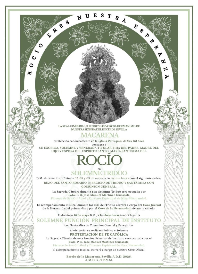 rocío de la macarena - triduo - 10 mayo