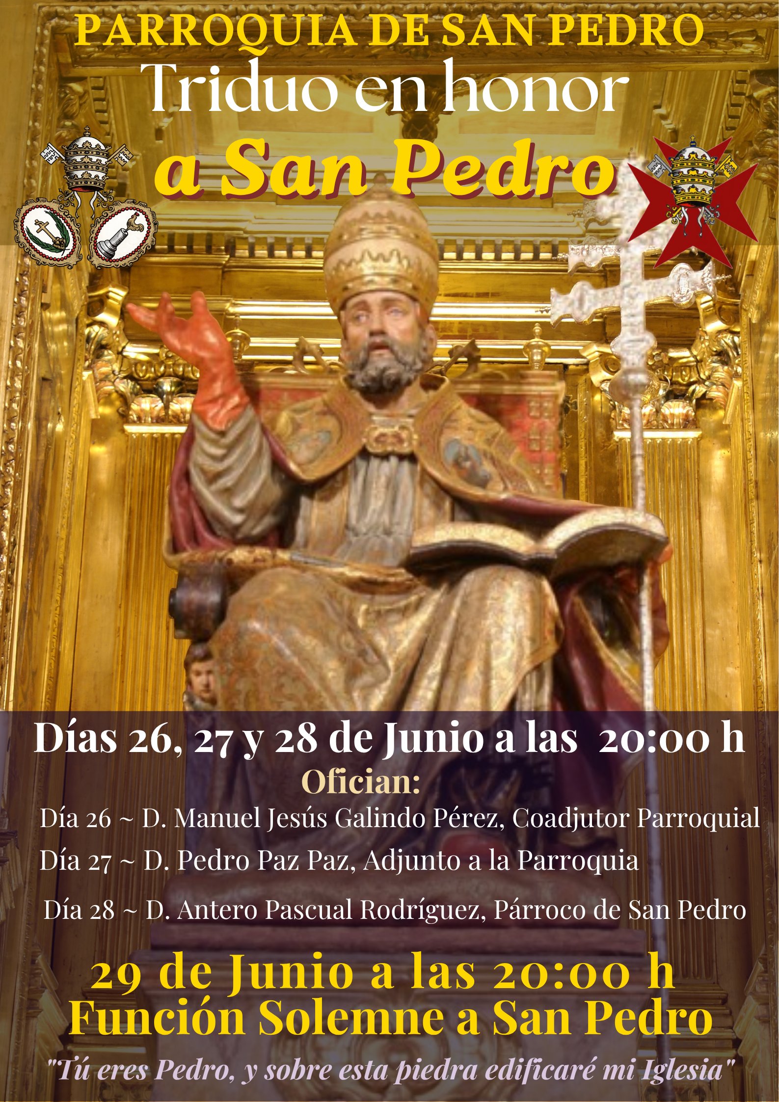 parroquia de san pedro - triduo a san pedro - 29 de junio